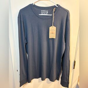 NWT Faherty Sunwashed Organic Cotton Long Sleeve T-Shirt - Men's M Blue